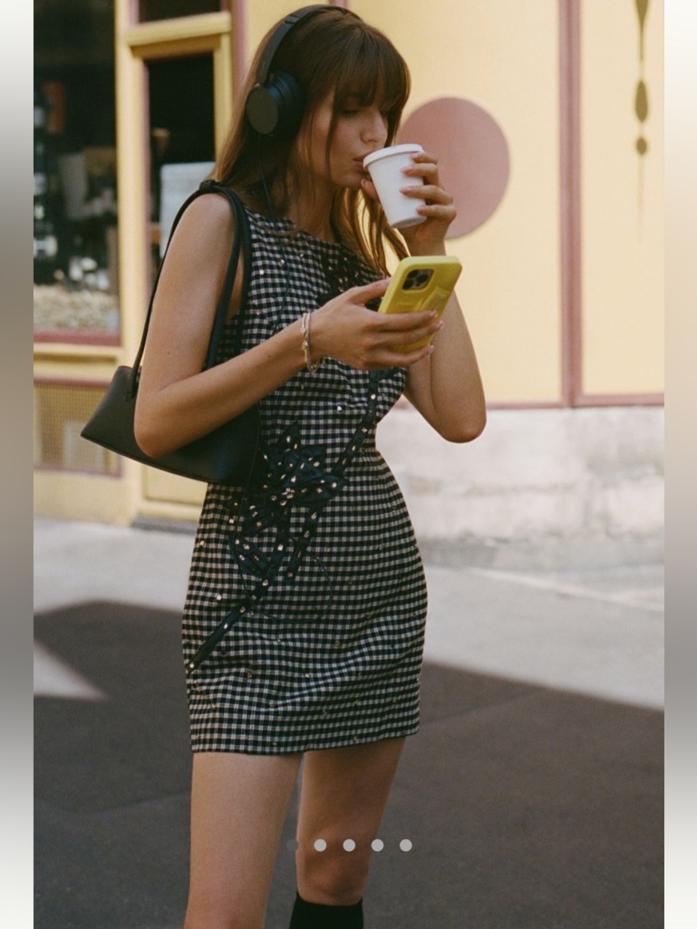 By Anthropologie Sleeveless Crew-Neck
Embellished Mini Dress